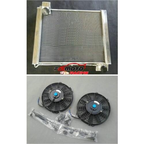 62mm aluminum radiator + FAN For Chevrolet Chevy Corvette 1961-1962 MT manual