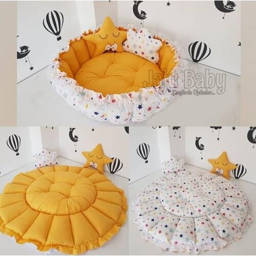 Jaju Baby Star Desing Baby Play Mat Babynest Play Mat Baby Nest, bedside, baby chaise lounge, portable baby bed, port