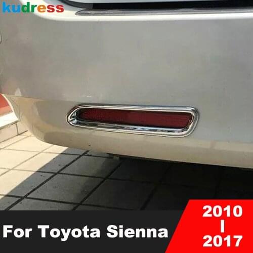 For Toyota Sienna 2011 2012 2013 2014 2015 2016 Chrome Rear Fog Light Lamp Cover Trim Tail Foglight Trim Sticker Car Accessories