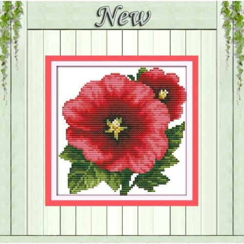 Tropaeolum majus flowers decor painting Counted Printed on canvas DMC 11CT 14CT DIY Cross Stitch kits Needlework Sets embroidery