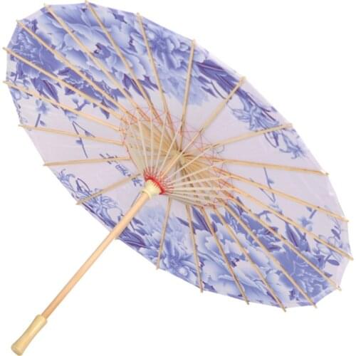 Chinese Silk Cloth Umbrella Classical Style Decorative Umbrella Oil Paper Umbrel Chinese Umbrella Dance Costume 84cm Free Ship