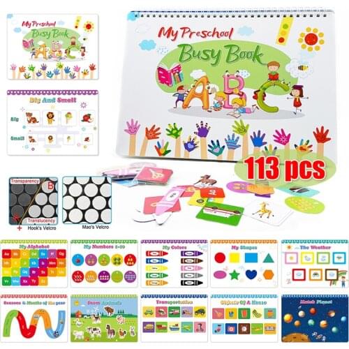 Montessori Material Kids Busy Book Sticker Toys Quiet Book Fruit Shape Matching Games Early Educational Learning Toys For Baby