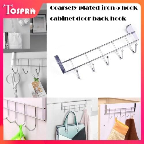 Fashion 5 Hooks Metal Hook Up For Kitchen Door Hanger Coat Cabinet Home Storage Supplies Hook Kitchen Tools Towel Holder