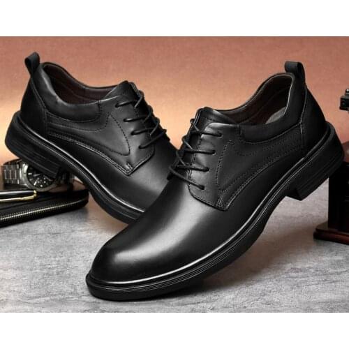 Full Grain Leather Men Shoes Business Formal Shoes Big Size