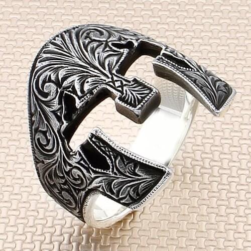 Knight Helmet Silver Thumb Ring Men Silver Ring Made In Turkey Solid 925 Sterling Silver