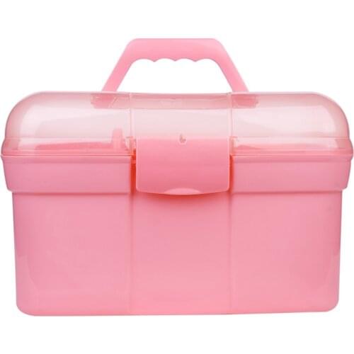 New Hand-held Desktop Storage Box Plastic Scissors Makeup Organizer Jewelry Nail Polish Pen Container Manicure Tool Case