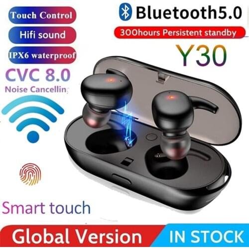 TWS Wireless Bluetooth earphone Sport Portable Wireless Bluetooth 5.0 Touch Earbuds 3D Stereo Sound Headset With Microphone