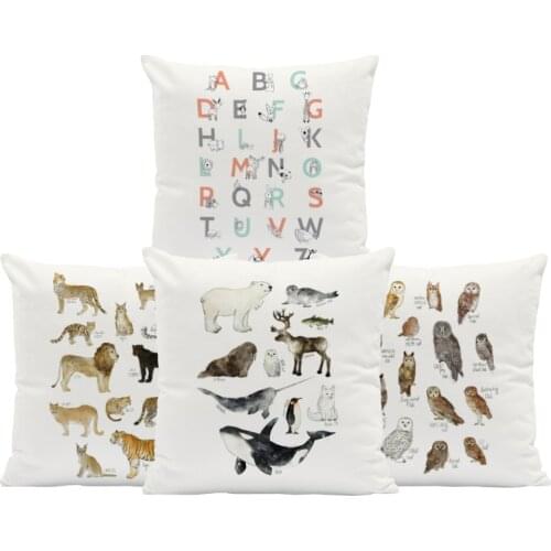 Bear Deer Giraffe Cushion Cover Moose Owl Sloth Pillowcase Oil Printed Shopping Clubs Houseware Throw Pillows Velvet