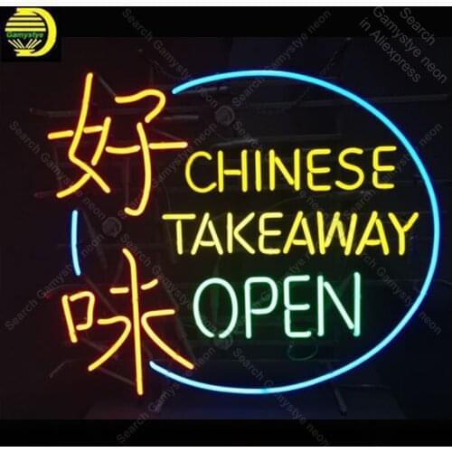 Neon light Signs Chinese takeaway OPEN Neon Bulb sign Lamp Good test Beer Bar PUB neon Letrero Neons enseigne lumine