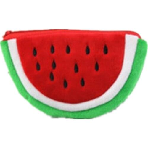2Colors. - watermelon 11CM Plush Coin Purse ; Pocket Coin Wallet BAG , Keychain Wallet Pouch BAG