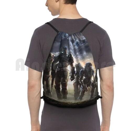 Remember Reach Backpack Drawstring Bags Gym Bag Waterproof Unsc The Future Of Humanity Mayor League Gaming Mlg Is Coming