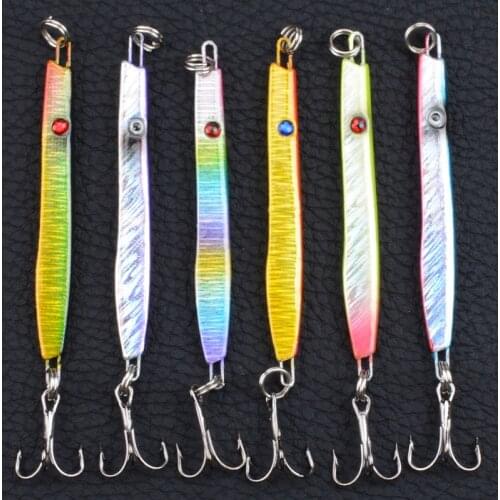 Rompin Iron Metal Sequins Lures 10g 5.7cm Sea Fishing Metal Plate Lead Jig Bait long Slow Sinking Lure Saltwater Boat Fishing