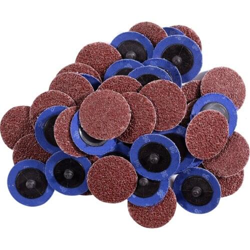 50Pcs 2in Sanding Grinding Discs 36 Grit Aluminum Oxide Die Grinder Roll Lock Disc Rust Paint Removal Grinder Accessories