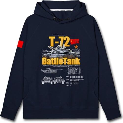 Soviet Union T72 Main Battle Tank Warsaw World War II Cold War Army Military mens hoodies clothing streetwear autumn clothes