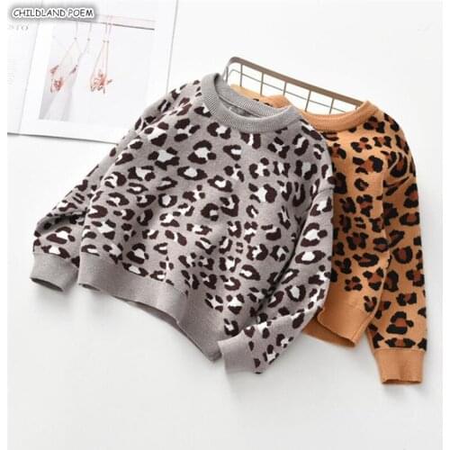 Boys Sweaters Leopard Girls Sweaters Cotton Baby Kids Sweater Girls Cardigan Toddler Sweater for Boy Knitted Kids Cardigan