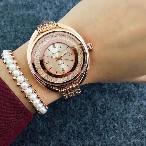 Top Brand CONTENA Luxury Watch Women Watches Rose Gold Womens Watches Bracelet Ladies Watch Clock montre femme relogio feminino