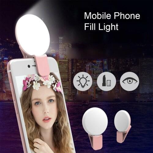 Universal Mini Q shape Portable Rechargeable mobile phone Lens LED Fill Light with clip For Night Photography for iPhone Samsung