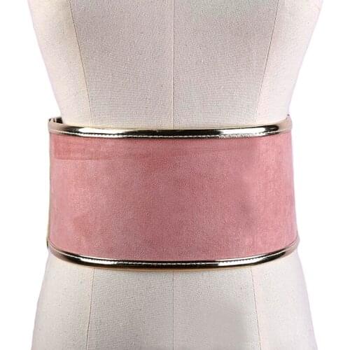 Womens elasticity Faux Suede Lace Up wide Corset Belt 2017 New Fashion Black Corset Waist Belt Shape-Making accessories