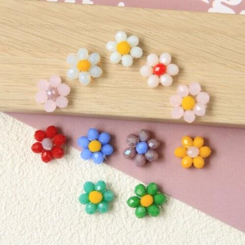 10 PCS 11mm Crystal Beads Flower For Bracelet Necklace Earring Handmade Accessories DIY Jewelry Making