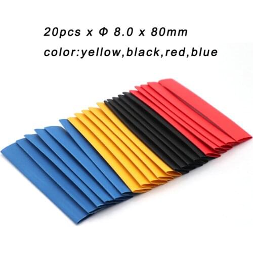 20pcs/pack Heat Shrink Tube Wire Wrap Electronic Kits Thermo-Restricting Gaine Cable Thermoretractable Retractil Retractable