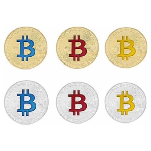 2018 Gold/Silver Plated Bitcoin Commemorative Coins Collectible BTC Art Collection Physical