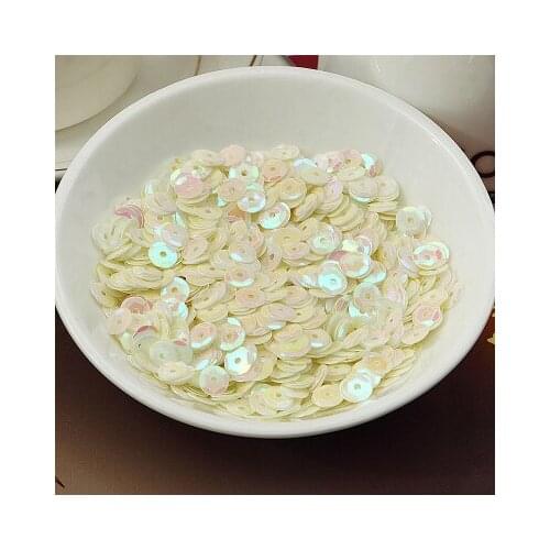 360pcs/lot AB Plating Milk White 8mm Cup round loose sequins Paillettes sewing Wedding craft Accessories Free Shipping