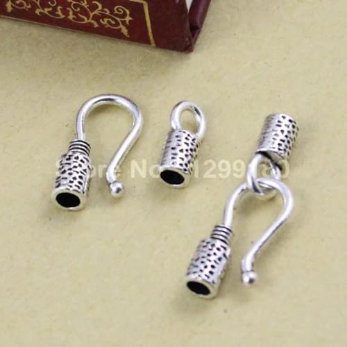 50sets/lot Antique Silver Fold Over Lobster Clasp For Necklace Bracelet Chain DIY Jewelry Accessory Parts 27x9mm Hole:3mm K01133