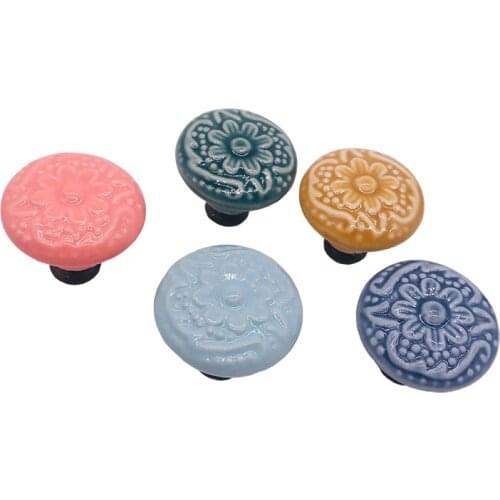 8x Creative design Ceramic Pumpkin Door Handles Cabinet Cupboard Wardrobe Drawer Closet Pull Knobs Kitchen Furniture Hardware