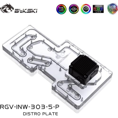 BYKSKI Acrylic Board Water Channel Solution use for IN WIN 305 /305 Chassis for CPU GPU Block / 3PIN RGB / Combo DDC Pump