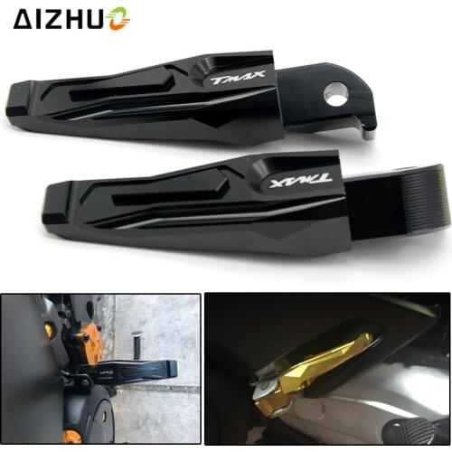 CNC Aluminum Motorcycle Rear Passenger Foot Pegs pedals Footrests For Yamaha TMAX 500 TMAX 530 T-MAX500 T-MAX530 T MAX 500 530