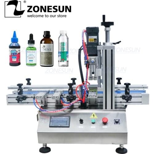 ZONESUN Automatic Desktop Liquid Soap Shampoo Plastic Glass Bottle Duckbill Screw Cover Capping Commercial Packing Machine