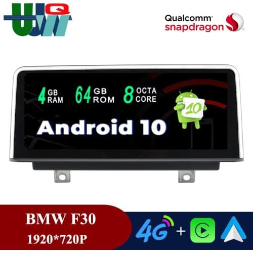 UJQW 4G 64G Qualcomm Android 10 Car Multimedia Player for BMW 3 Series F30 F31 F34 F32 F33 F36 BT Wireless Carplay Android Auto