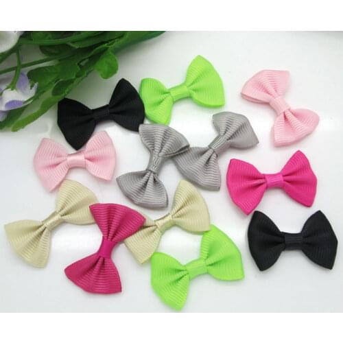 50pcs Mixed Baby Satin Ribbon Bowknot Hair Clips Applique DIY Craft Wedding Bow Tie Scrapbooking Decoration 3.5x2.2cm