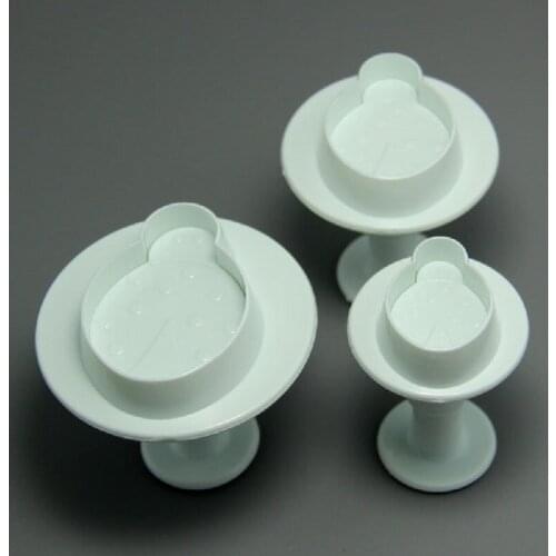 Free Shipping FDA High Quality 3pcs Beetle Plunger Cutter Cake Decoration Fondant Molds Set