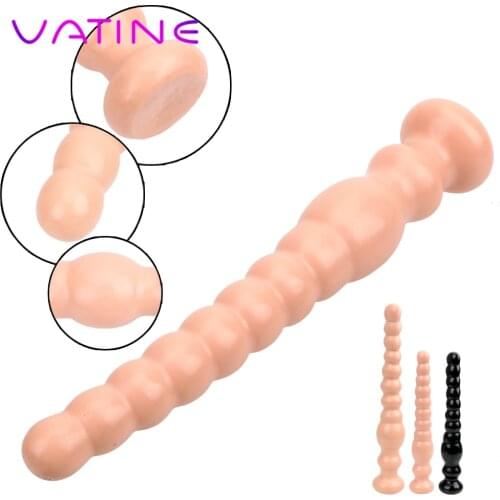 VATINE Large Dildo Anus Backyard Beads Butt Plug Prostata Massage Super Long Anal Plug Masturbation Sex Toys For Woman And Men