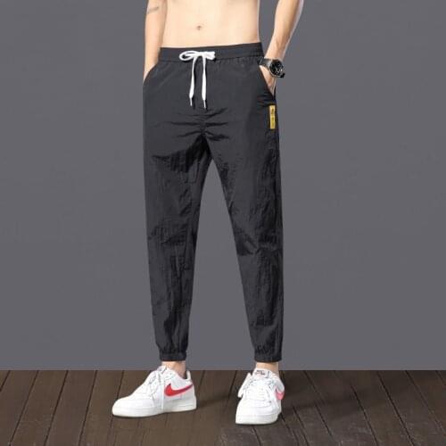 2020 Summer Thin Mens Joggers Pants Breathable Casual Formal Sweatpants Pants Baggy Loose Man Sports Harem Pants Black Grey
