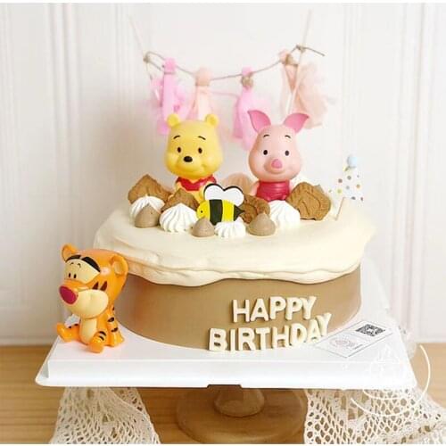 Disney Winnie the Pooh Piglet Tigger Birthday CakeDecoration Ornaments Winnie the Pooh Toy Birthday Cake Supplies HomeDecoration