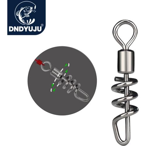 DNDYUJU 50Pcs Rolling swivel with screwed snap Ball Bearing rolling Swivel Solid Ring Fishing Connector Fishing Hook
