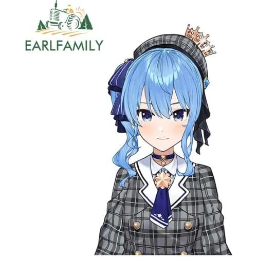EARLFAMILY 13cm x 7.8cm for Deleted Hololive Anime Girl Motorcycle Car Stickers Bumper Window DIY JDM Accessories Decoration