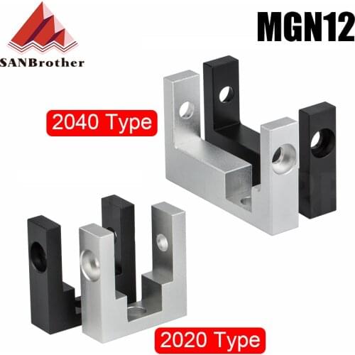 1pcs BLV Ender-3 3D printer parts 2020 2040 profile fixed block , MGN12 linear guide fixed block , silver high quality