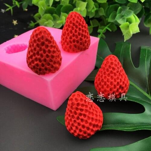 Fruit Strawberry Silicone Mould Fondant Chocolate Jelly Making Cake Tool Decoration Mold Oven Steam Available DIY Clay Resin Art
