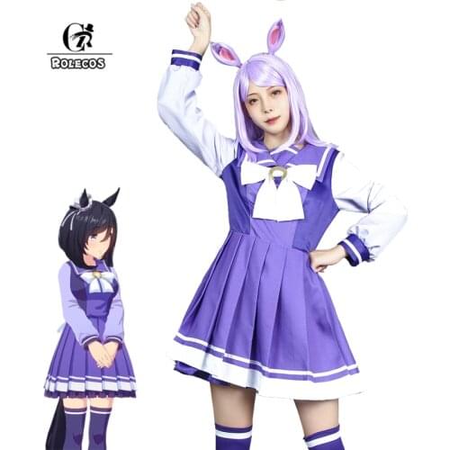 ROLECOS Anime Uma Musume Pretty Derby Cosplay Costume Uma Musume Tokai Teio Cosplay Costume Women Winter Uniform Party Dress