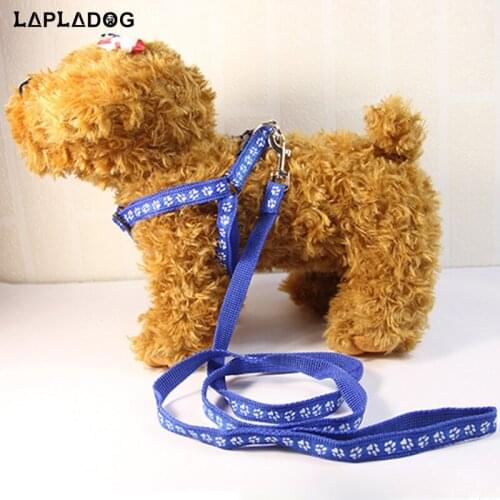 LAPLADOG Adjustable Nylon 120cm Dog Leash Collar Set Puppy Ches Lead For Small Medium Dogs Harness Pet Walking Rope Vest ZL382