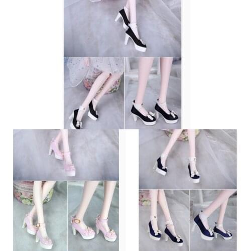 Lovely Bowknot High Heel Shoes for 1/3 BJD Dollfie 60cm Night Lolita Dolls Dress Up Accessories