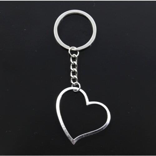 Fashion Keychain 39x35mm Heart Silver Color Pendants DIY Men Jewelry Car Key Chain Ring Holder Souvenir For Gift