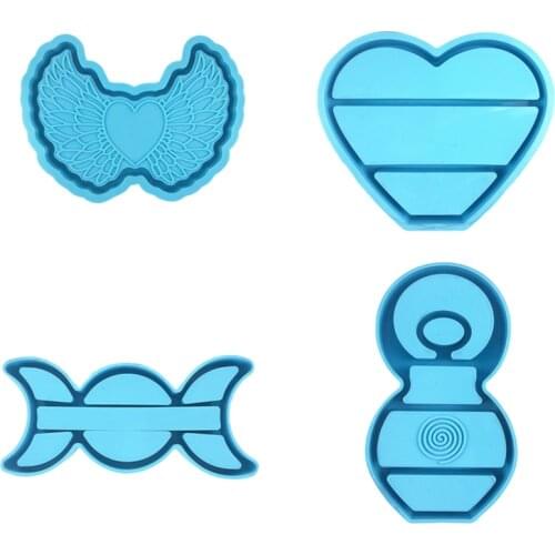 Moon Love Heart Container Case Epoxy Resin Mold Jewelry Storage Box Casting Silicone Mould DIY Crafts Decorations Making Tool