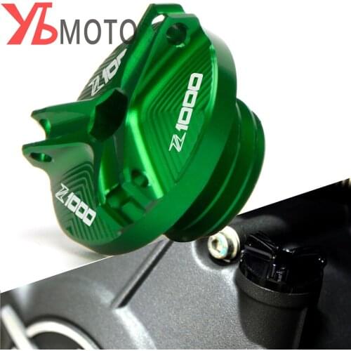 Motorcycle M20*2.5 Engine Oil Filter Cup Plug Cover Screw For Kawasaki Z1000 2010-2017 CNC Aluminum Accessories one piece