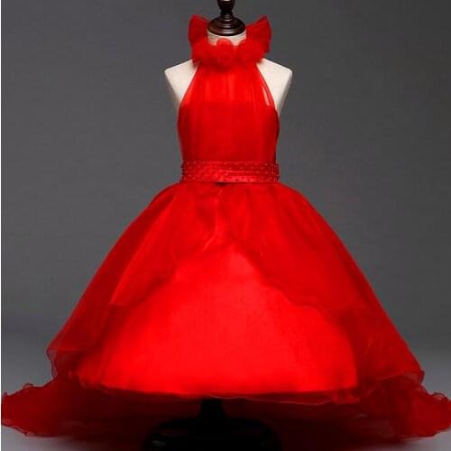 New 2017 Girl Dress,Girls Party Wedding Dresses,Kids Girl Clothes,Princess Dress,Trailing Dress, For 4-12 Year