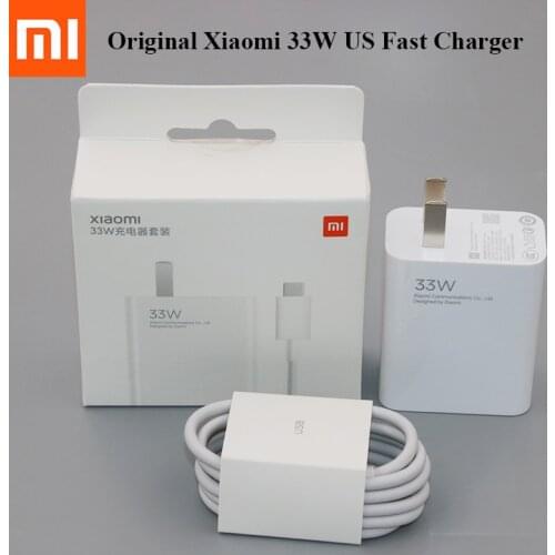 Original Xiaomi 33W US Fast Charger Type C Cable Turbo Charge For Mi 10 10T lite POCO X3 NFC F3 F2 Redmi K40 Note 9 S MDY-11-EZ