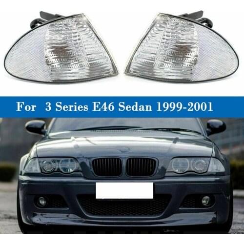 Pair Park Signal Corner Marker Lights Lamps Lenses for-BMW 3 Series E46 1999-2001 Sedan Wagon 63136902765 63136902766